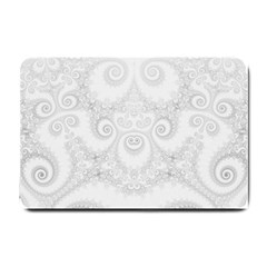 Wedding White Swirls Spirals Small Doormat  by SpinnyChairDesigns