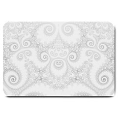 Wedding White Swirls Spirals Large Doormat  by SpinnyChairDesigns