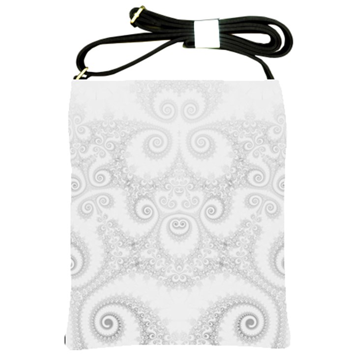 Wedding White Swirls Spirals Shoulder Sling Bag