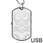 Wedding White Swirls Spirals Dog Tag USB Flash (One Side) Front