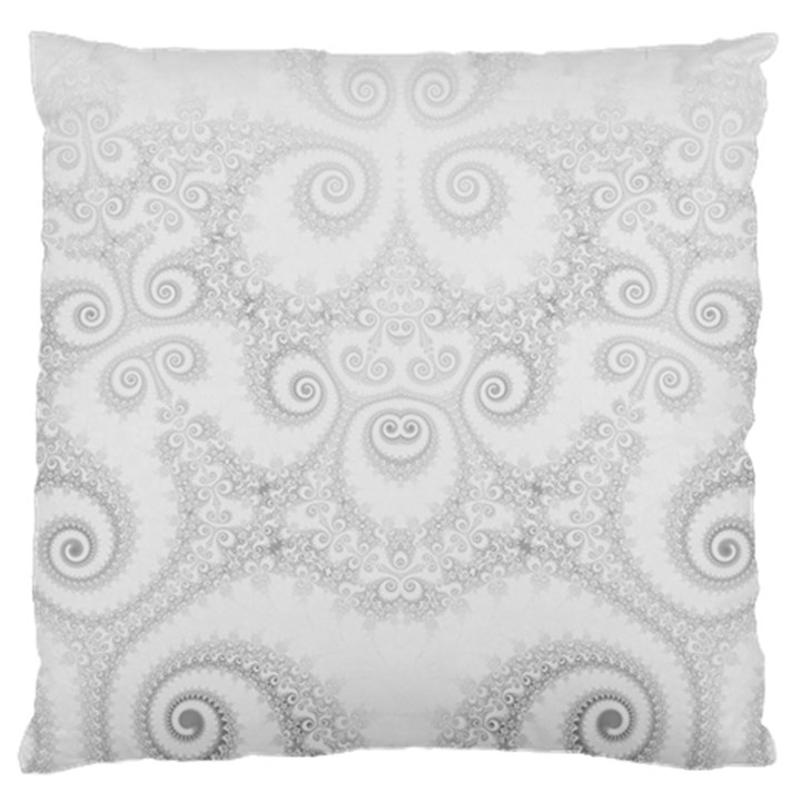 Wedding White Swirls Spirals Large Cushion Case (Two Sides)