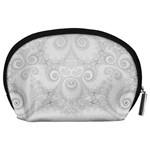 Wedding White Swirls Spirals Accessory Pouch (Large) Back