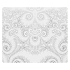 Wedding White Swirls Spirals Double Sided Flano Blanket (small)  by SpinnyChairDesigns