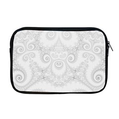 Wedding White Swirls Spirals Apple Macbook Pro 17  Zipper Case by SpinnyChairDesigns