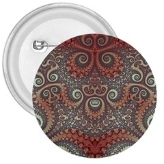 Red And White Color Swirls 3  Buttons by SpinnyChairDesigns