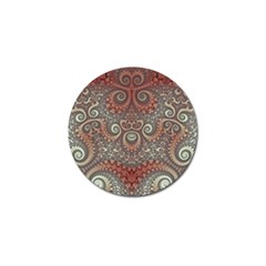 Red And White Color Swirls Golf Ball Marker by SpinnyChairDesigns