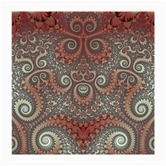 Red And White Color Swirls Medium Glasses Cloth (2 Sides) by SpinnyChairDesigns