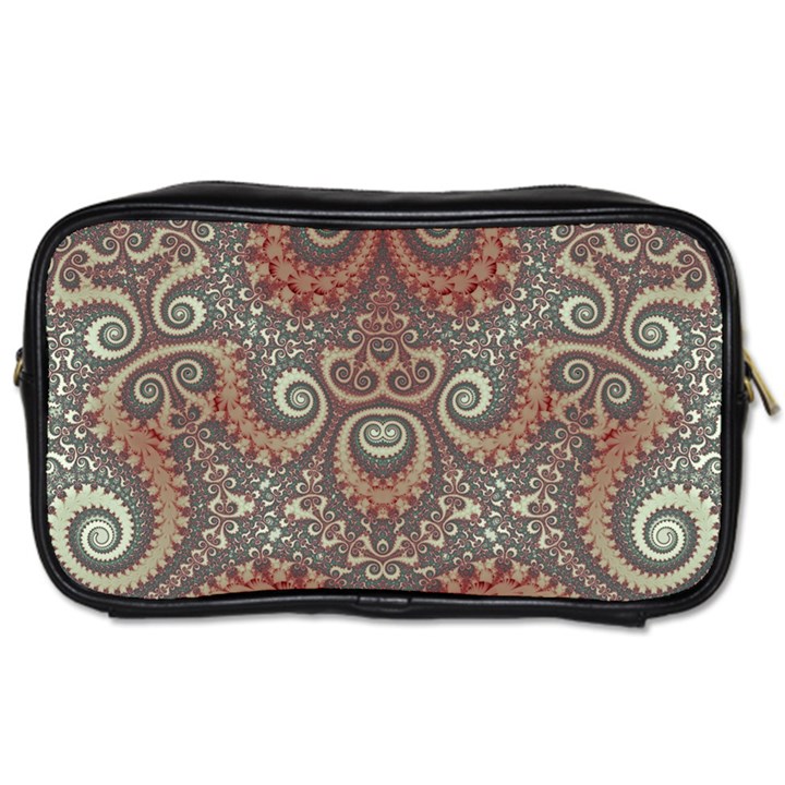 Red and White Color Swirls Toiletries Bag (One Side)