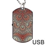 Red and White Color Swirls Dog Tag USB Flash (Two Sides) Back