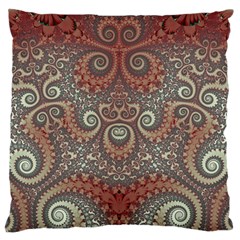 Red And White Color Swirls Large Flano Cushion Case (two Sides) by SpinnyChairDesigns