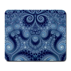 Royal Blue Swirls Large Mousepads by SpinnyChairDesigns