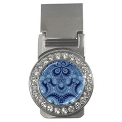 Royal Blue Swirls Money Clips (cz)  by SpinnyChairDesigns