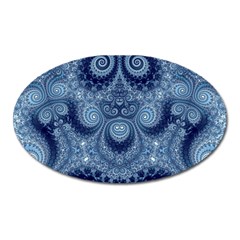 Royal Blue Swirls Oval Magnet by SpinnyChairDesigns