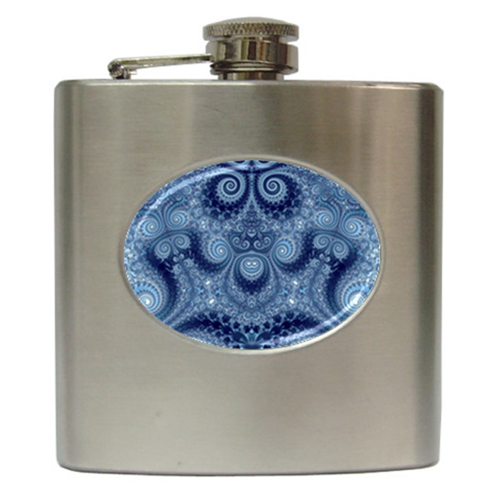 Royal Blue Swirls Hip Flask (6 oz)