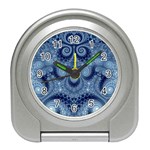 Royal Blue Swirls Travel Alarm Clock Front