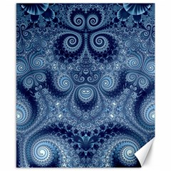 Royal Blue Swirls Canvas 8  X 10  by SpinnyChairDesigns