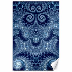 Royal Blue Swirls Canvas 24  X 36  by SpinnyChairDesigns