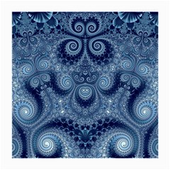 Royal Blue Swirls Medium Glasses Cloth (2 Sides) by SpinnyChairDesigns