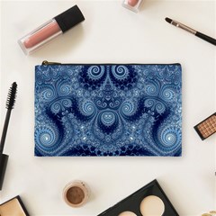 Royal Blue Swirls Cosmetic Bag (medium) by SpinnyChairDesigns