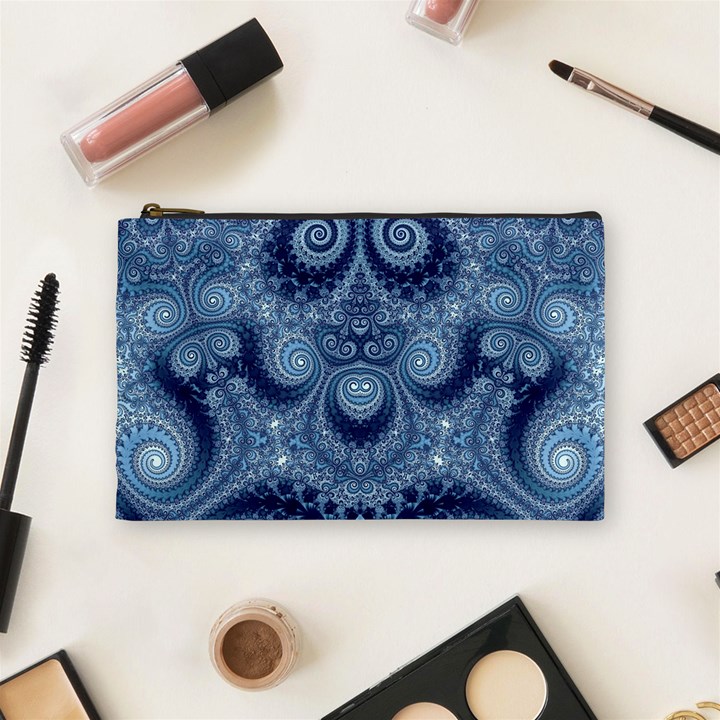 Royal Blue Swirls Cosmetic Bag (Medium)