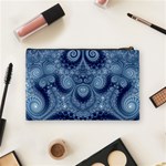 Royal Blue Swirls Cosmetic Bag (Medium) Back