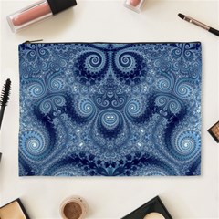 Royal Blue Swirls Cosmetic Bag (xl) by SpinnyChairDesigns