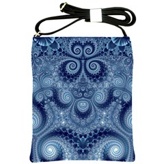 Royal Blue Swirls Shoulder Sling Bag by SpinnyChairDesigns