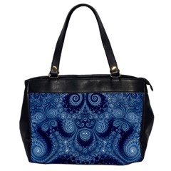 Royal Blue Swirls Oversize Office Handbag by SpinnyChairDesigns