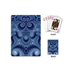 Royal Blue Swirls Playing Cards Single Design (mini) by SpinnyChairDesigns