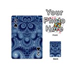 Royal Blue Swirls Playing Cards 54 Designs (Mini) Front - Spade2