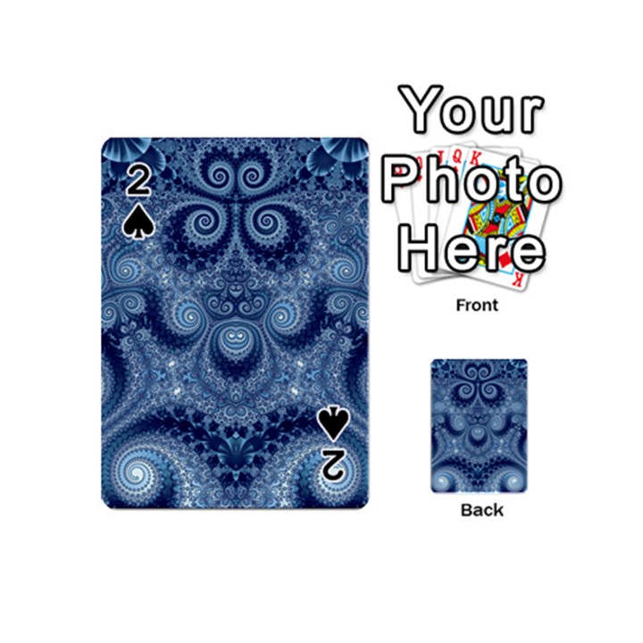 Royal Blue Swirls Playing Cards 54 Designs (Mini)