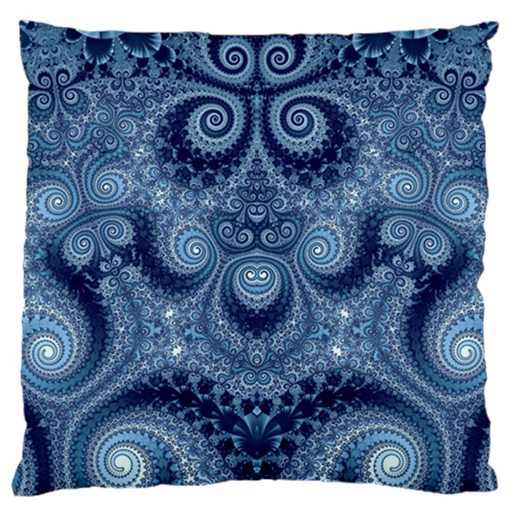 Royal Blue Swirls Large Cushion Case (One Side)