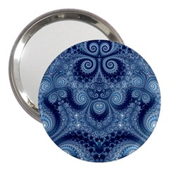 Royal Blue Swirls 3  Handbag Mirrors by SpinnyChairDesigns