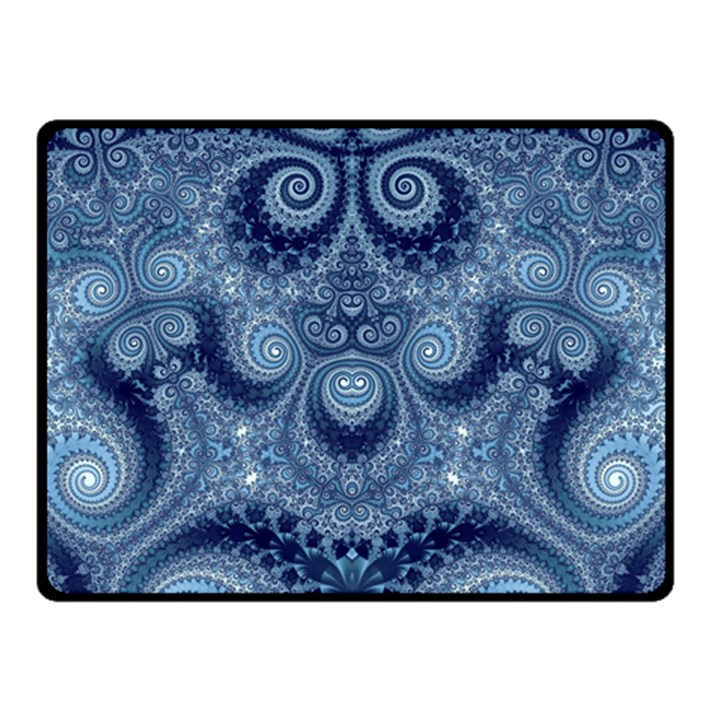 Royal Blue Swirls Double Sided Fleece Blanket (Small) 