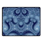 Royal Blue Swirls Double Sided Fleece Blanket (Small)  45 x34  Blanket Back