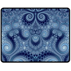 Royal Blue Swirls Double Sided Fleece Blanket (medium)  by SpinnyChairDesigns