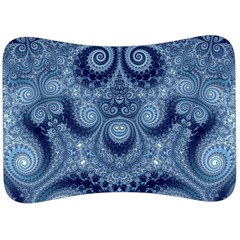 Royal Blue Swirls Velour Seat Head Rest Cushion by SpinnyChairDesigns