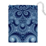 Royal Blue Swirls Drawstring Pouch (5XL) Front