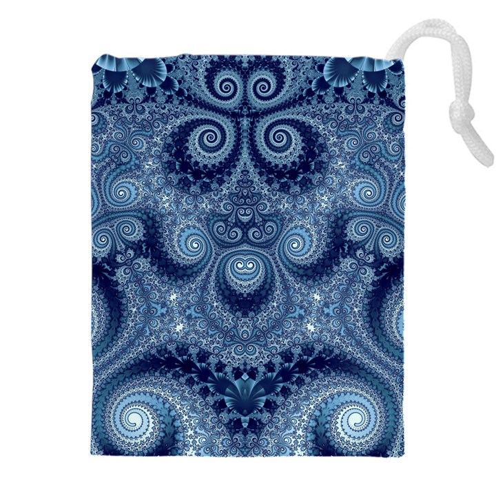 Royal Blue Swirls Drawstring Pouch (5XL)