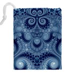 Royal Blue Swirls Drawstring Pouch (5XL) Back