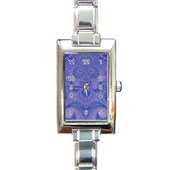 Mystic Purple Swirls Rectangle Italian Charm Watch by SpinnyChairDesigns