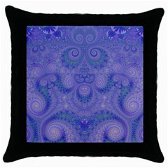 Mystic Purple Swirls Throw Pillow Case (black) by SpinnyChairDesigns