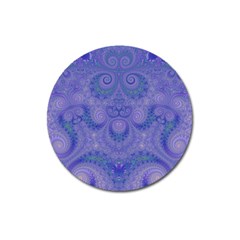 Mystic Purple Swirls Magnet 3  (round) by SpinnyChairDesigns