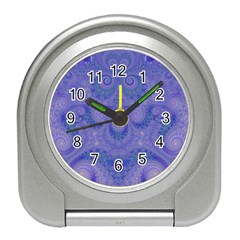 Mystic Purple Swirls Travel Alarm Clock by SpinnyChairDesigns