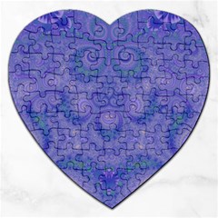 Mystic Purple Swirls Jigsaw Puzzle (heart) by SpinnyChairDesigns