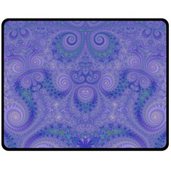 Mystic Purple Swirls Fleece Blanket (medium)  by SpinnyChairDesigns