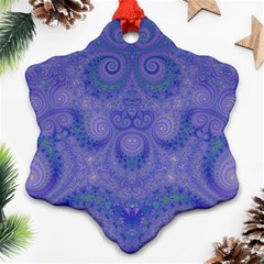 Mystic Purple Swirls Snowflake Ornament (two Sides) by SpinnyChairDesigns