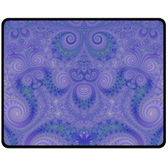 Mystic Purple Swirls Double Sided Fleece Blanket (medium)  by SpinnyChairDesigns