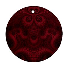 Burgundy Wine Swirls Ornament (round) by SpinnyChairDesigns