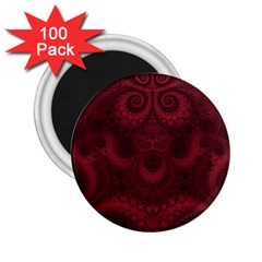 Burgundy Wine Swirls 2 25  Magnets (100 Pack)  by SpinnyChairDesigns